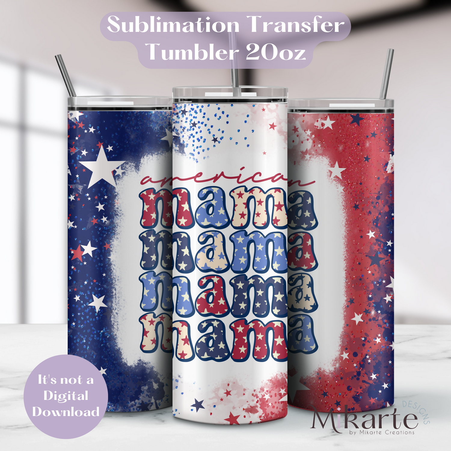 American Mama - Tumbler Sublimation Transfer