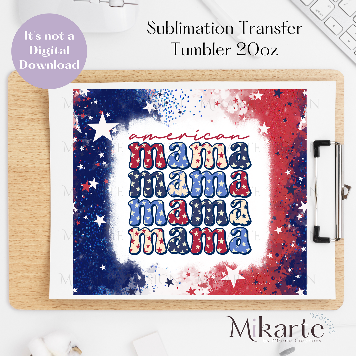 American Mama - Tumbler Sublimation Transfer