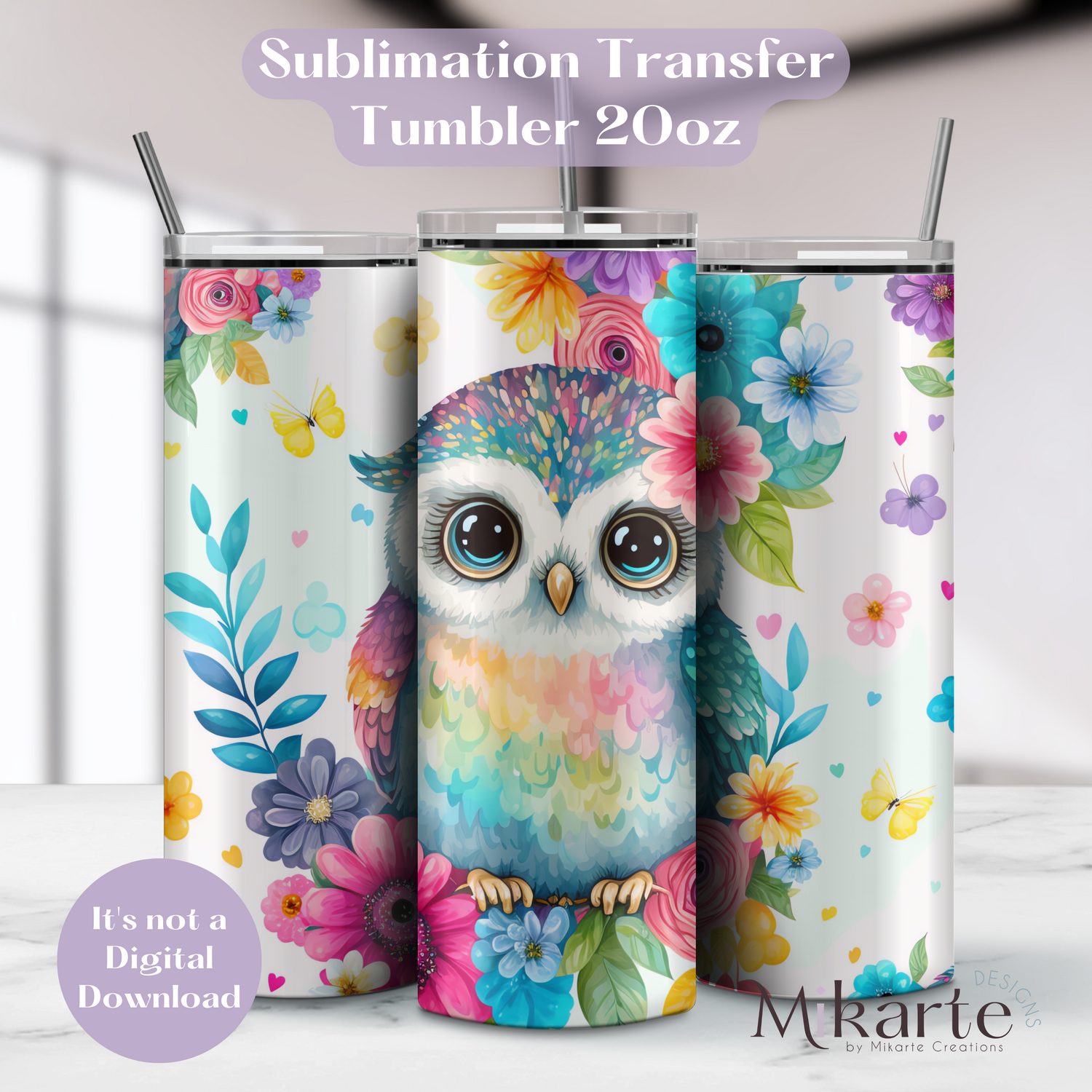 Owl - Tumbler Sublimation Transfer