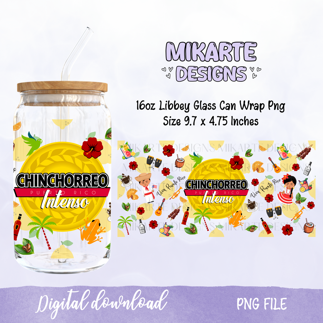 Chinchorreo Intenso | 16oz Glass Can PNG Digital Design
