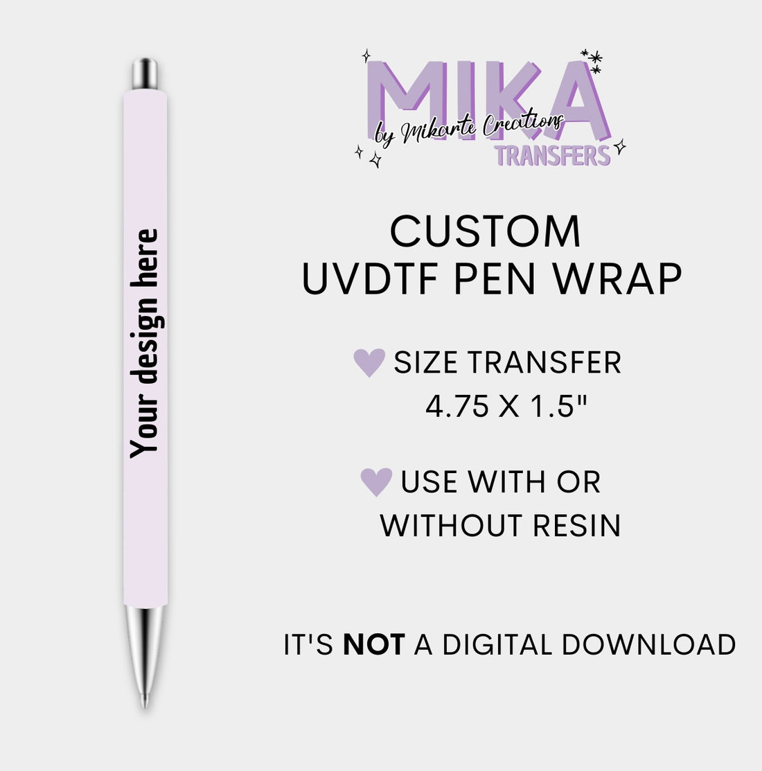 Custom UVDTF Pen Wrap