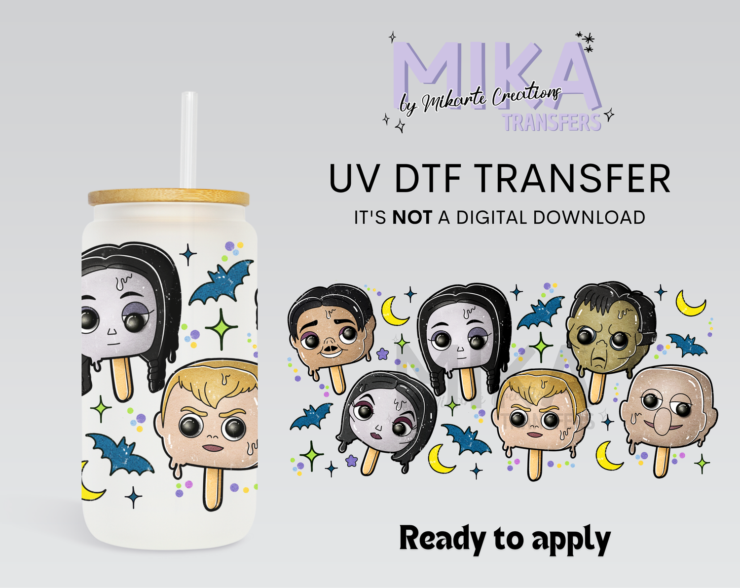 Spooky Family popsicle | UV DTF