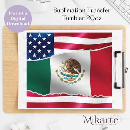 Mexico &amp; USA - Tumbler Sublimation Transfer