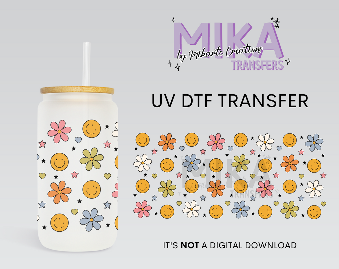 Smiles &amp; Flowers | UV DTF Wrap