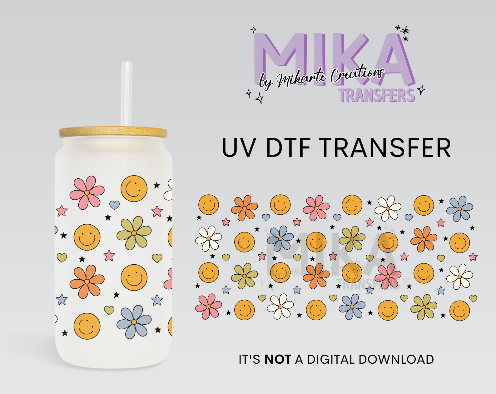 Smiles &amp; Flowers | UV DTF Wrap