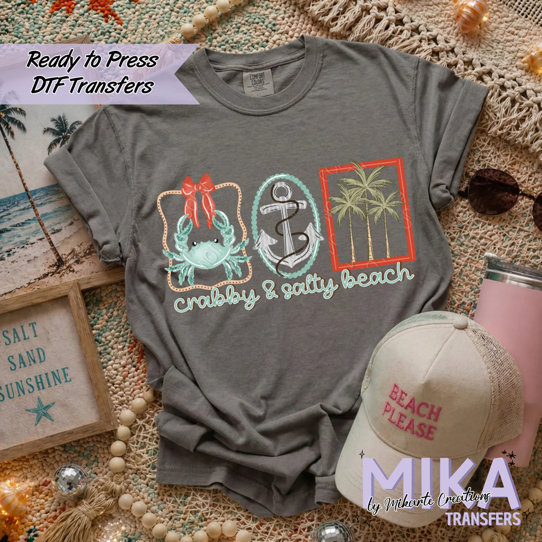 Crabby &amp; Salty Beach | DTF transfers