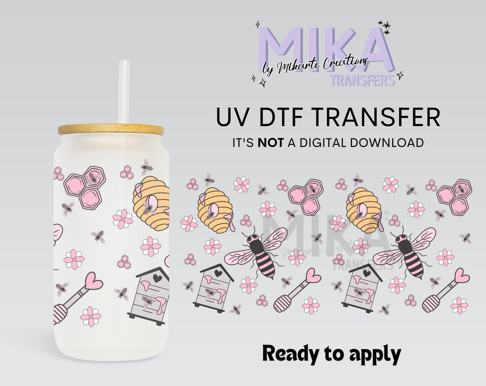 Abeja Rosa Miel | UV DTF