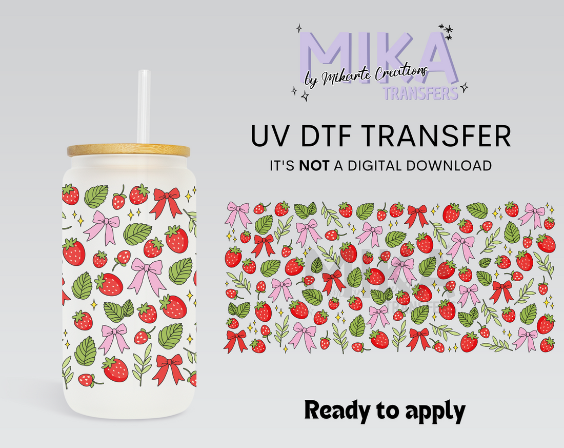 Strawberries And Bows | UV DTF