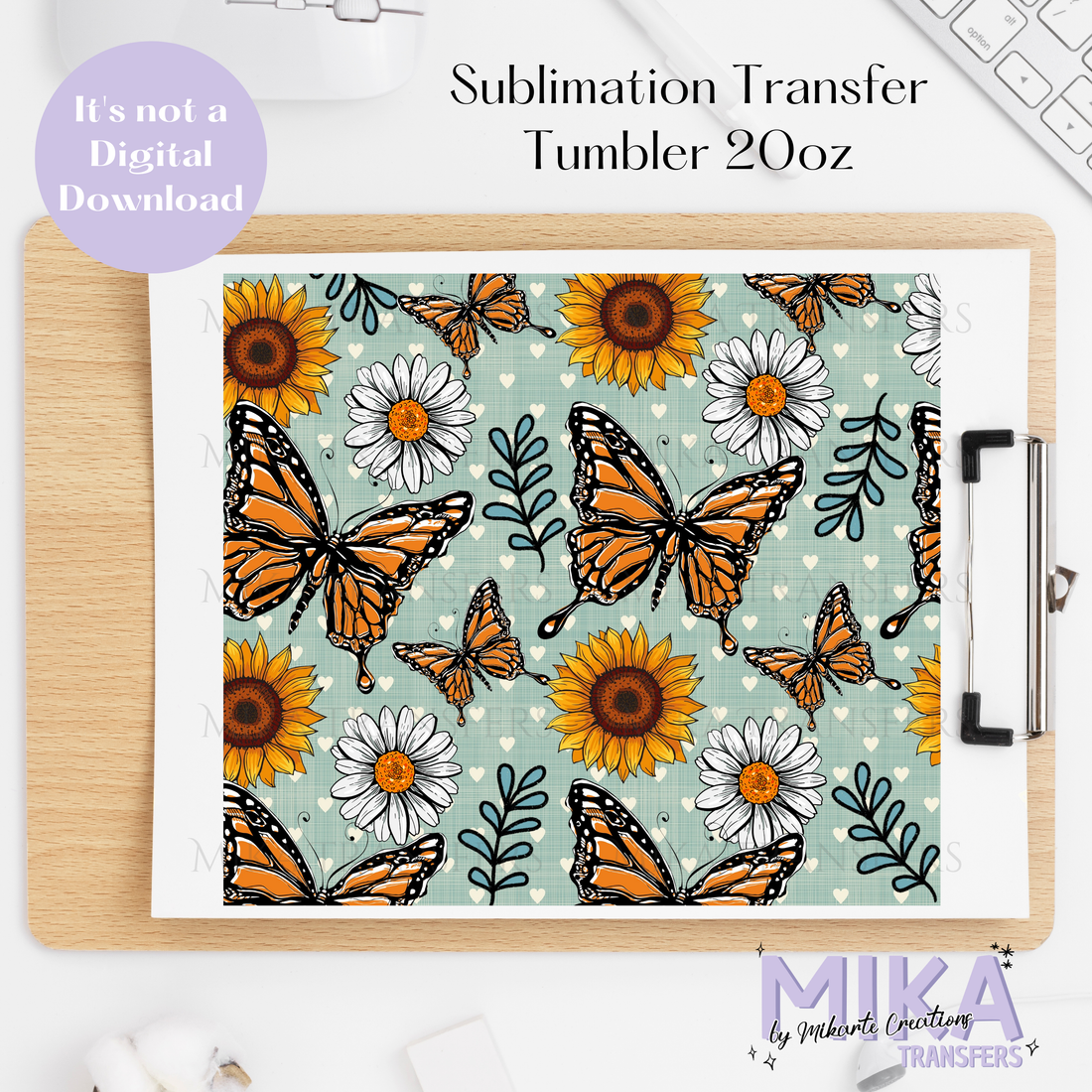 Butterflies - Tumbler Sublimation Transfer