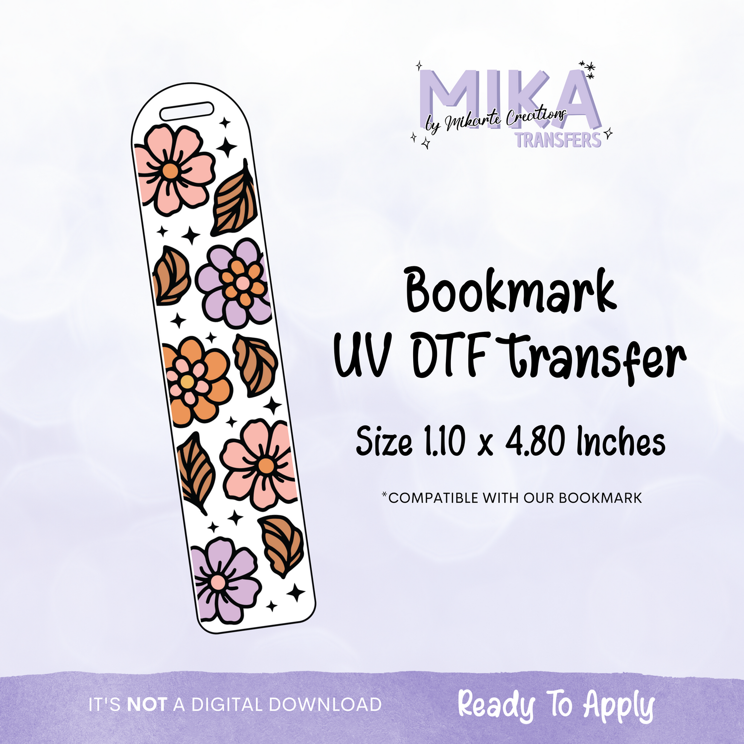 Fall Flower | Bookmark UV DTF
