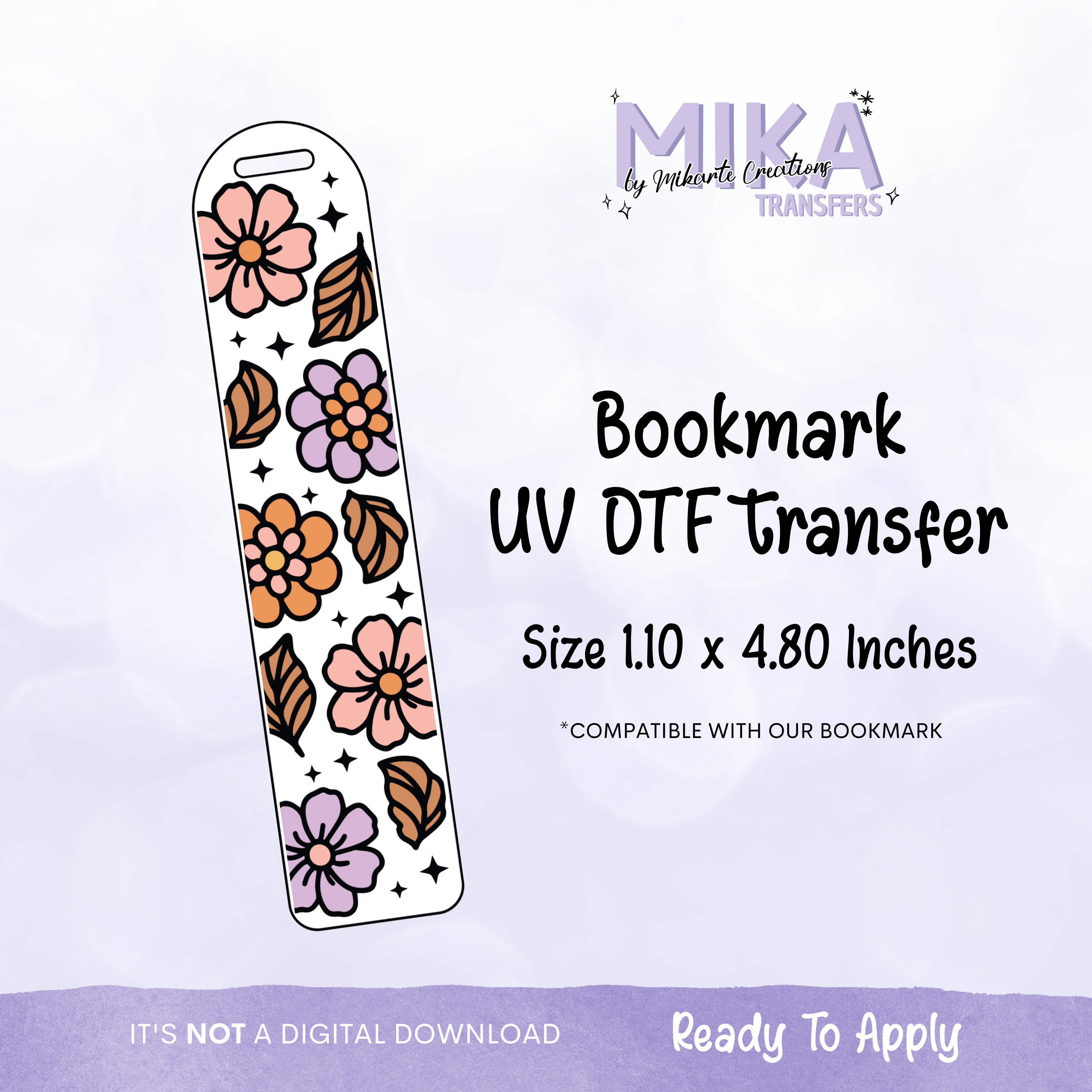 Fall Flower | Bookmark UV DTF