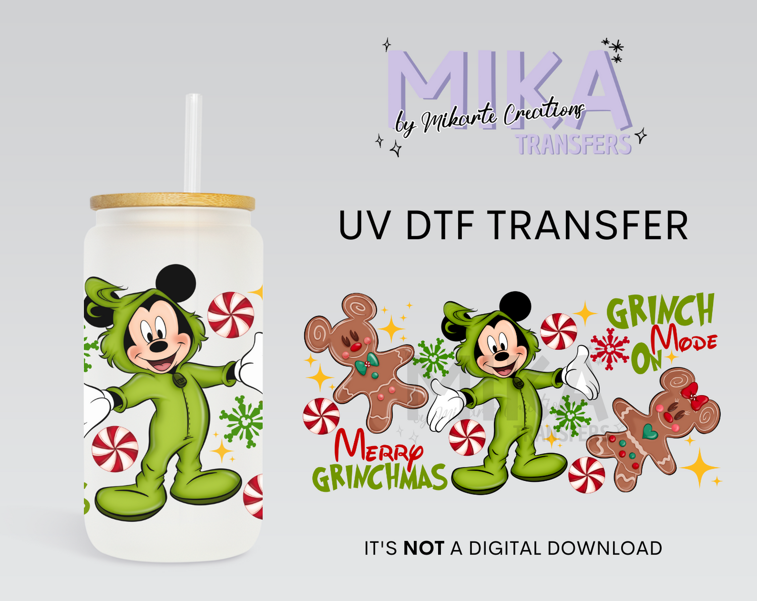 Merry Grinchmas Mouse | UV DTF Wrap