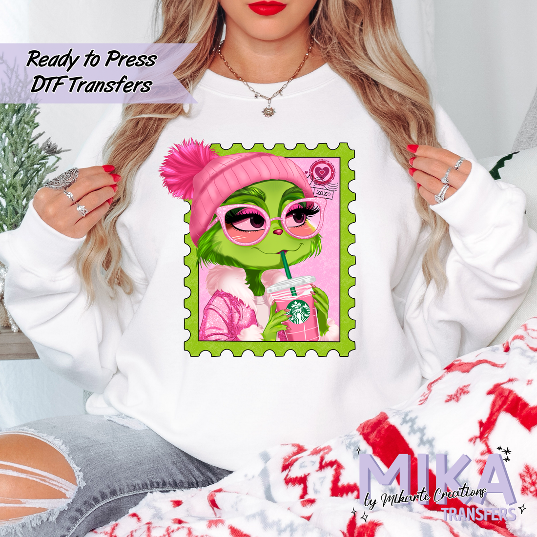 Girl Green Christmas | DTF transfers