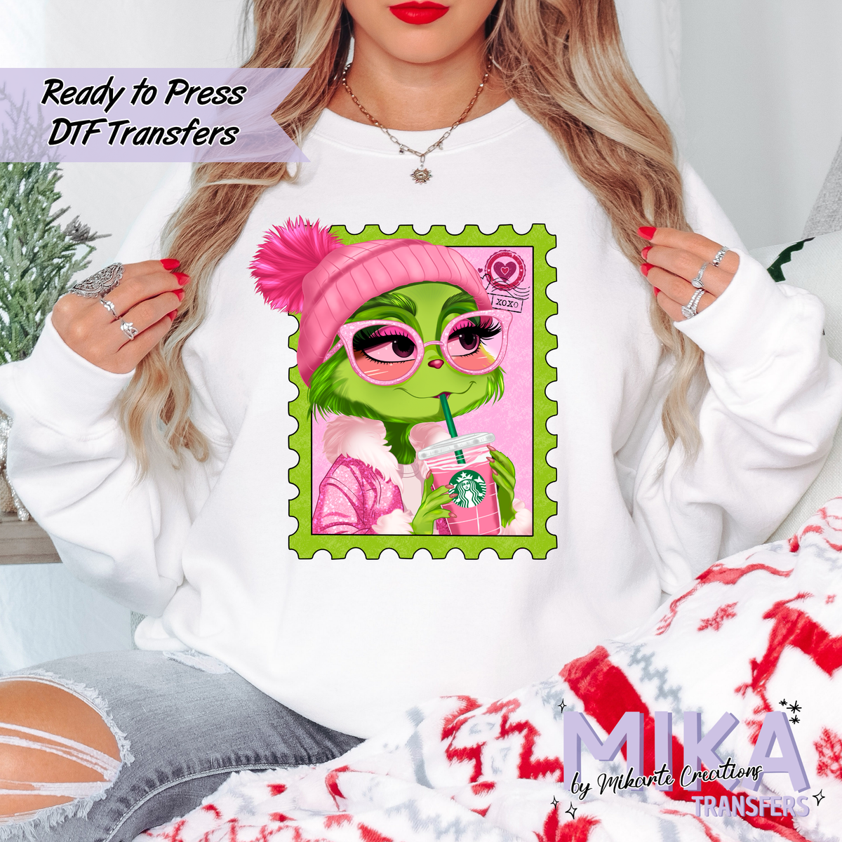 Girl Green Christmas | DTF transfers