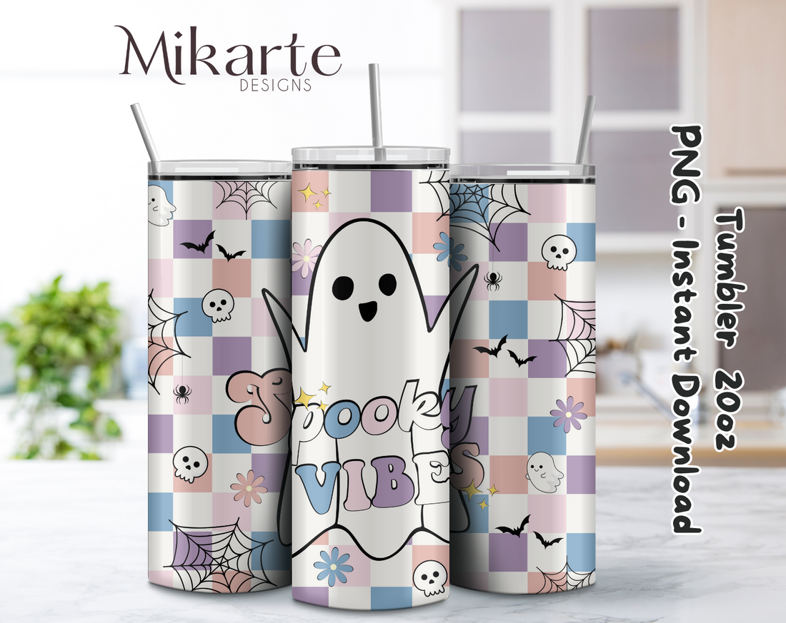 Cute Halloween Spooky Vibes | Tumbler PNG Digital Design