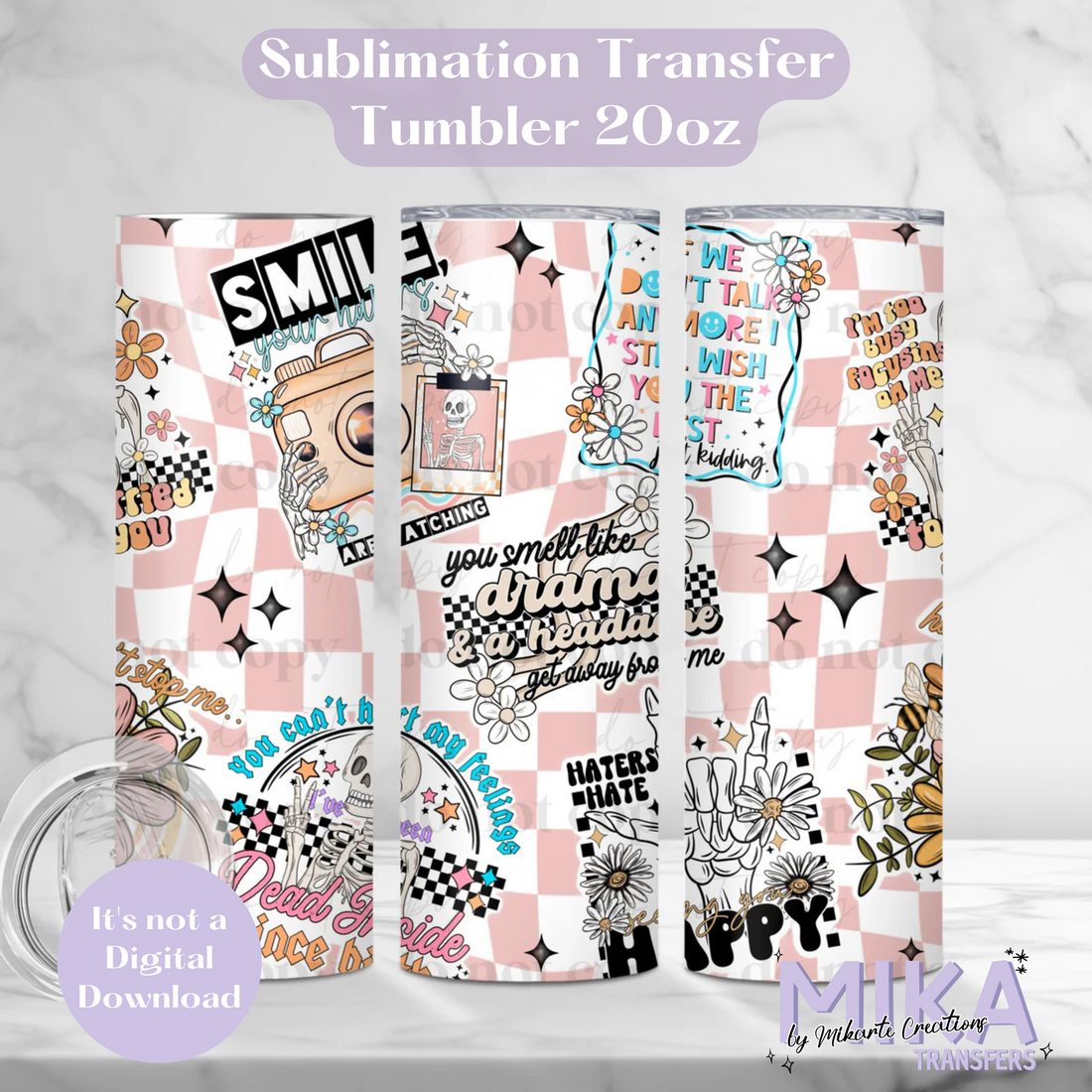 Snarky collage | Tumbler Sublimation Transfer