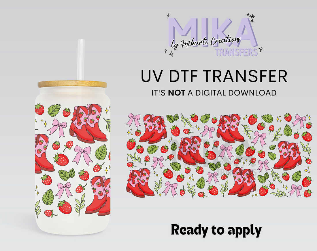 Strawberry Boots | UV DTF