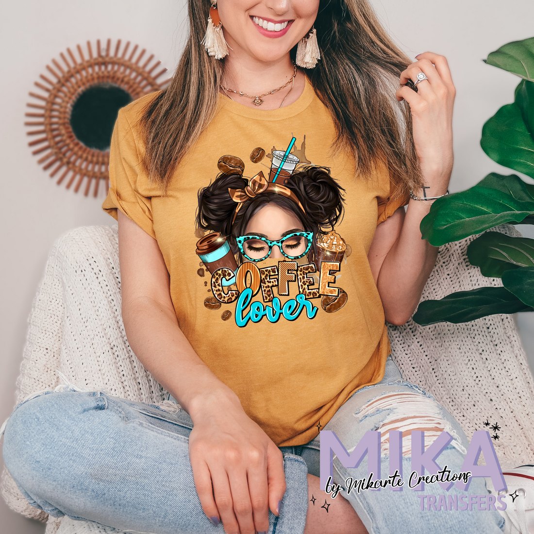 Coffee Lover Messy Bun | DTF Transfer