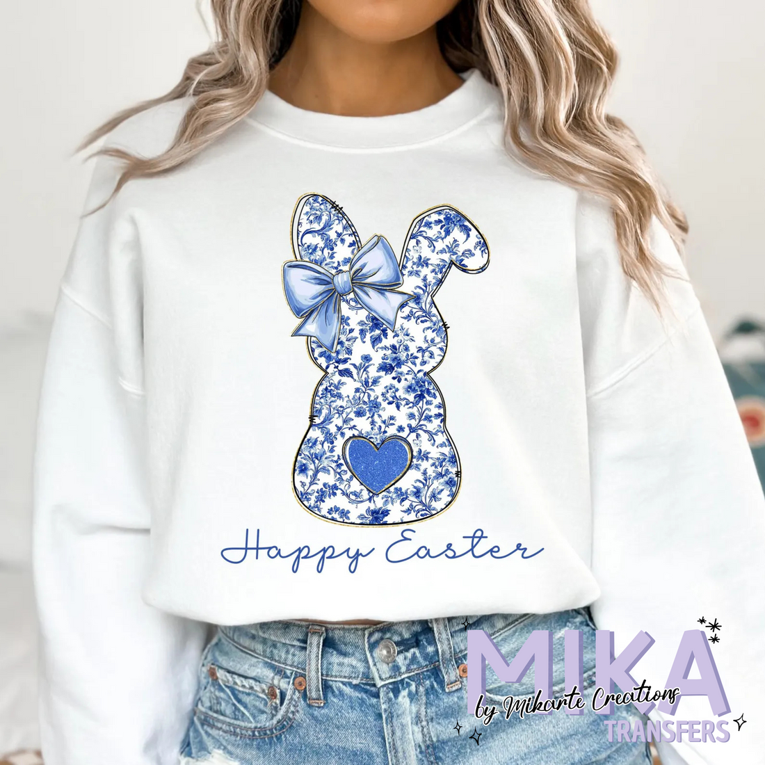 Happy Easter Bunny Blue | DTF Transfer