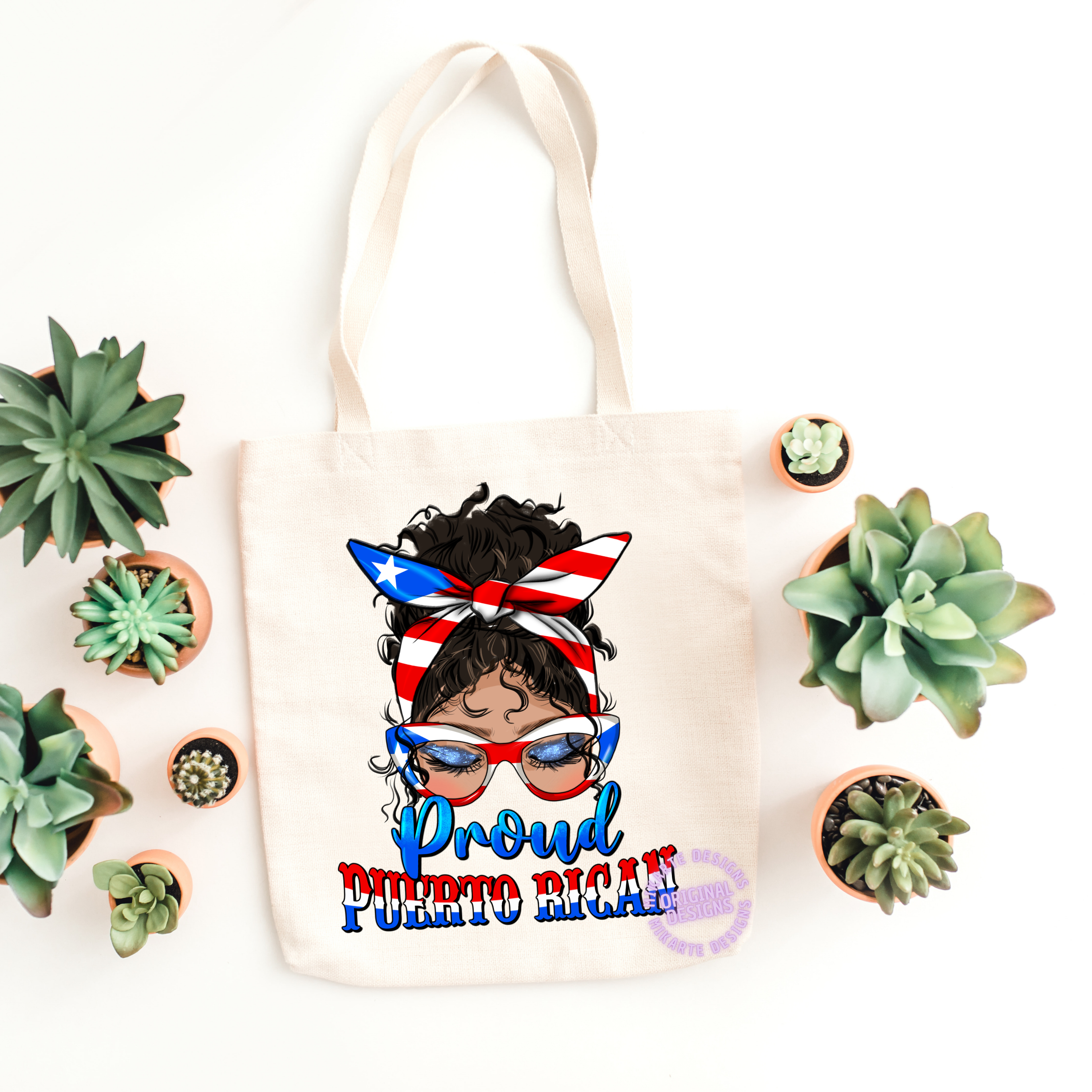 Moño Desordenado Orgullosamente Puertorriqueño | Diseño Digital PNG