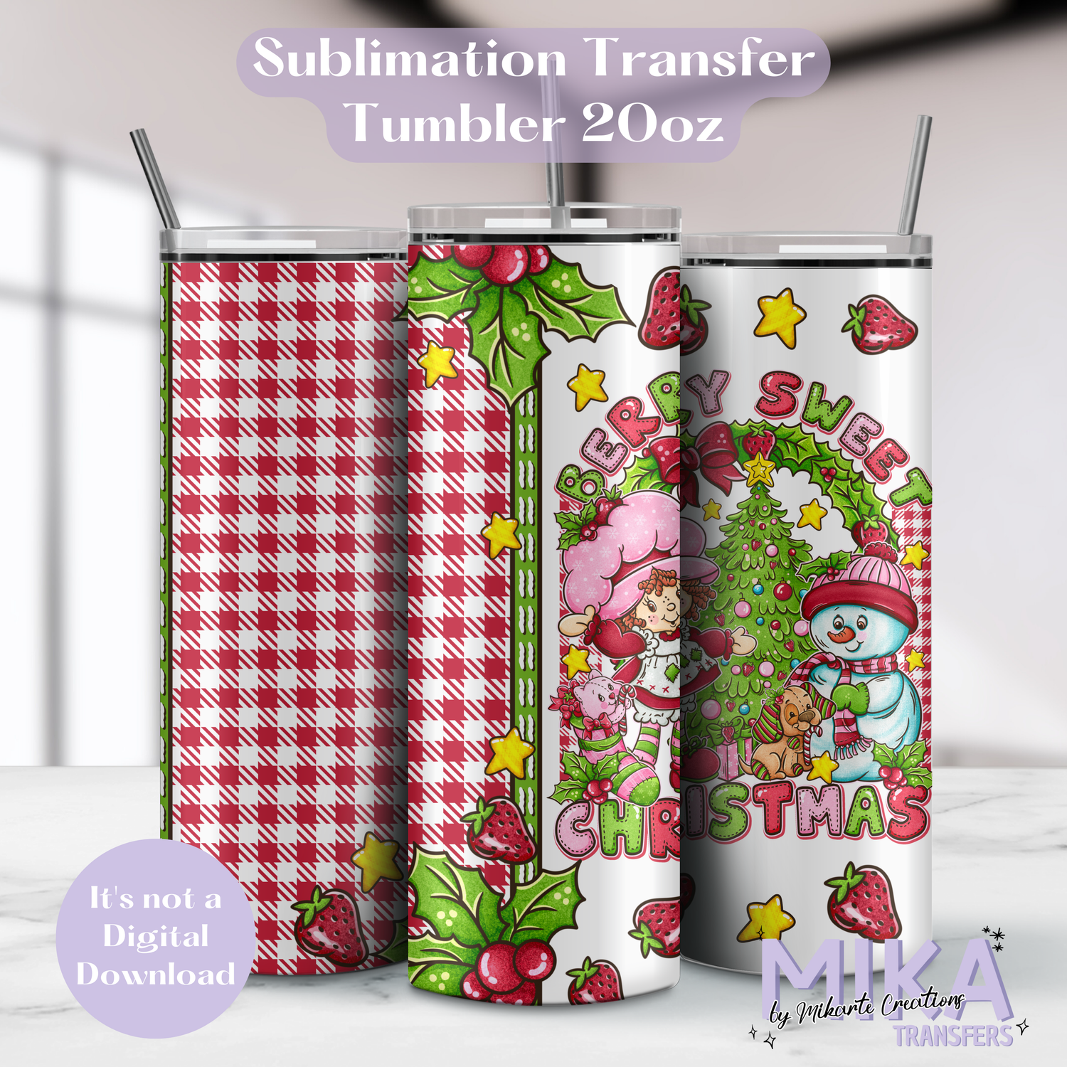 Berry Christmas | Tumbler Sublimation Transfer