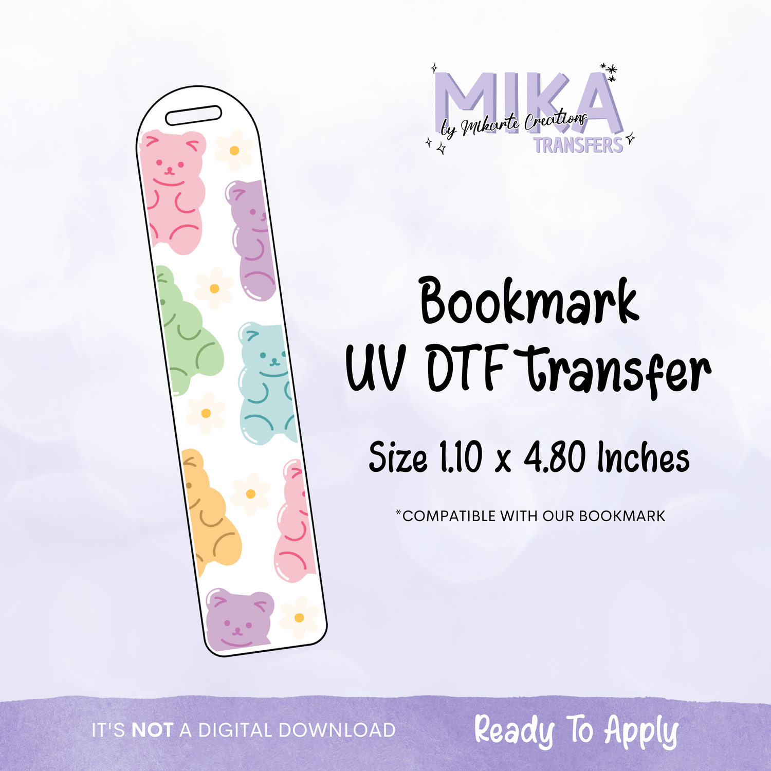 Gummy Bean and daisy | Bookmark UV DTF