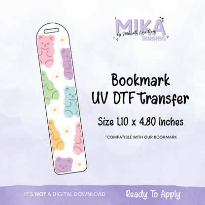 Gummy Bean and daisy | Bookmark UV DTF