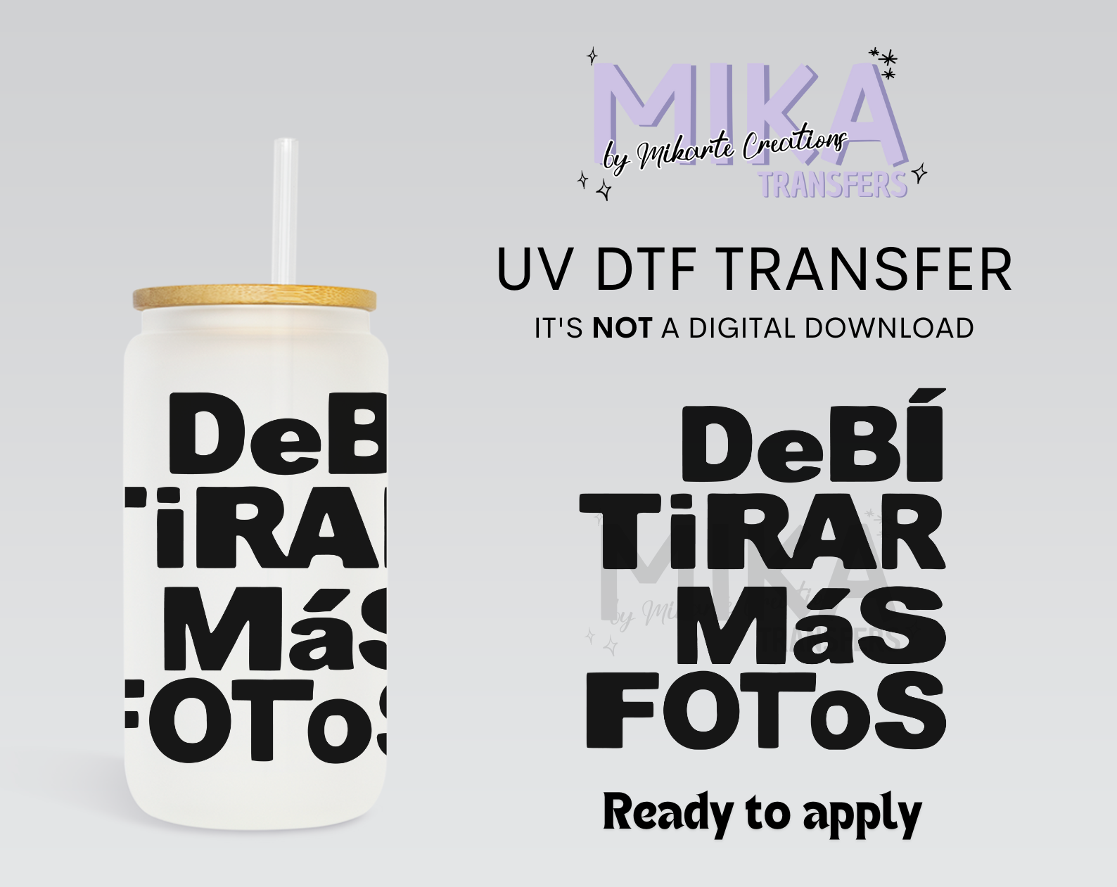 Debí Tirar Más Fotos | UV DTF Decal