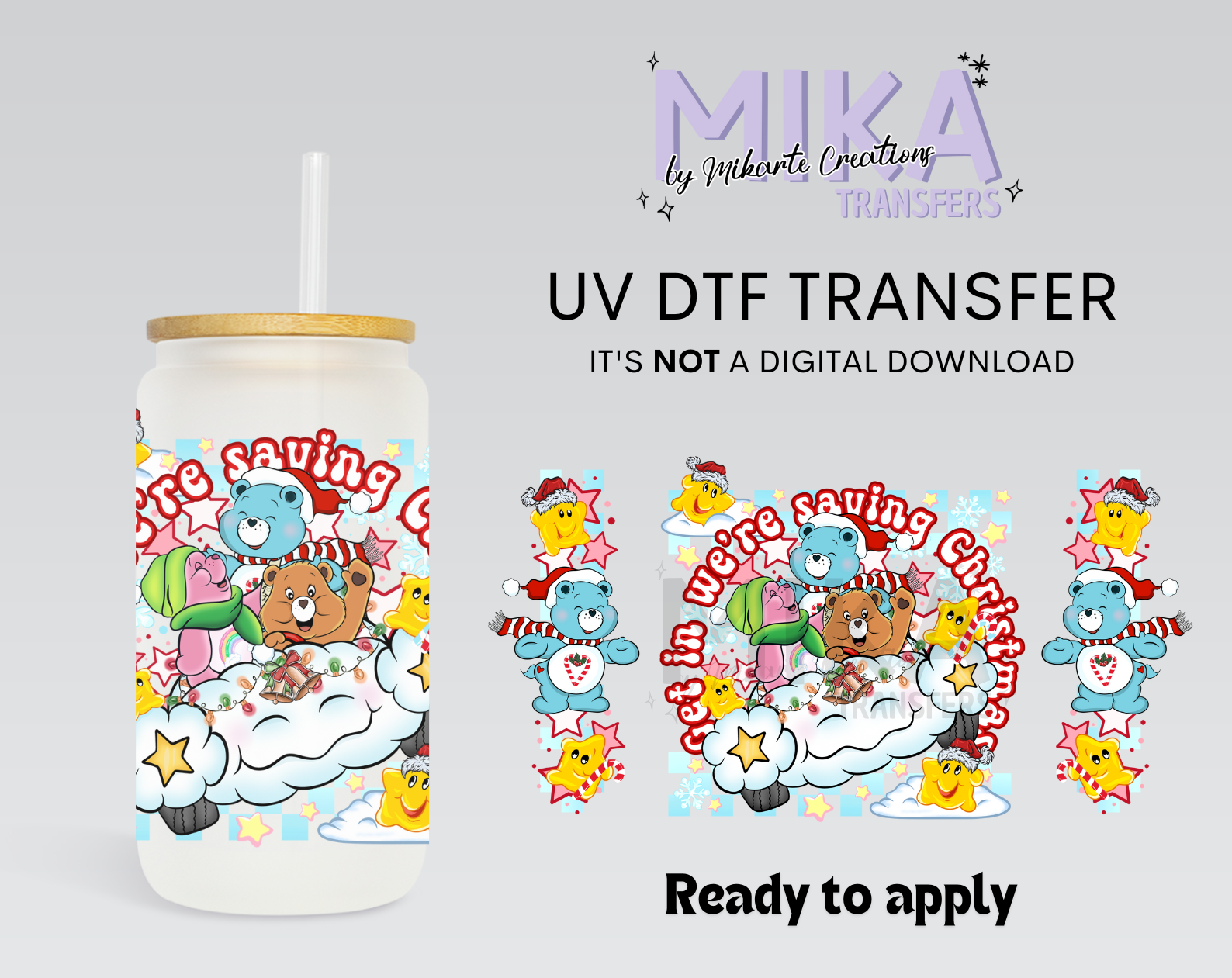 Oso Amoroso de Navidad | UV DTF