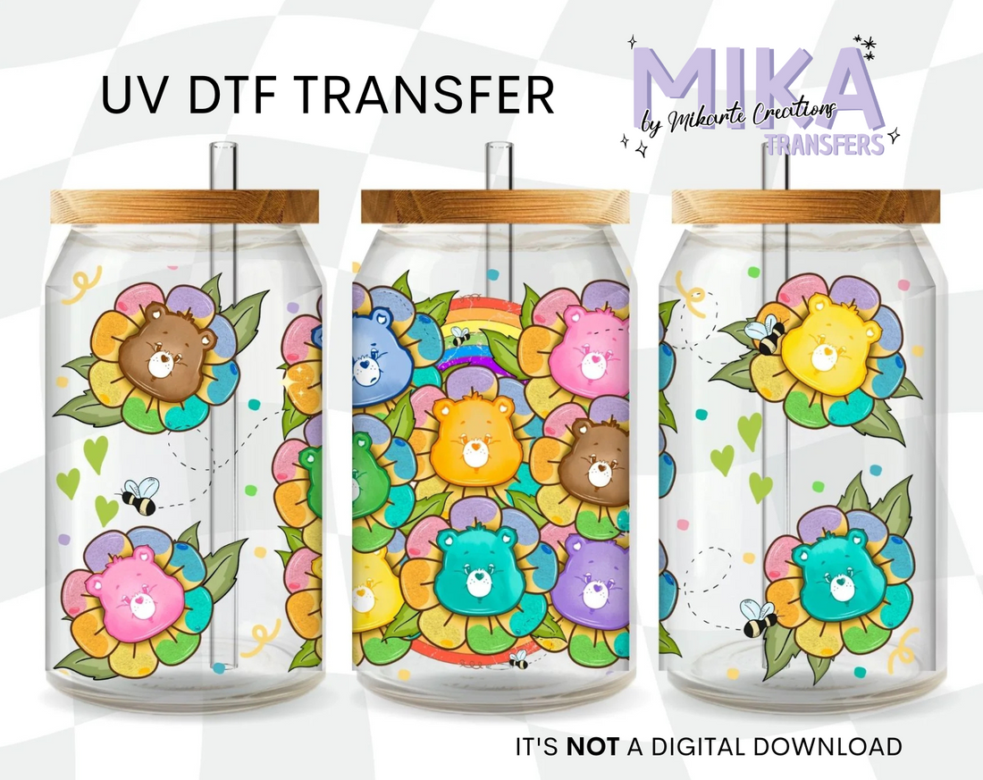 Colorful Bear Flowers | UV DTF