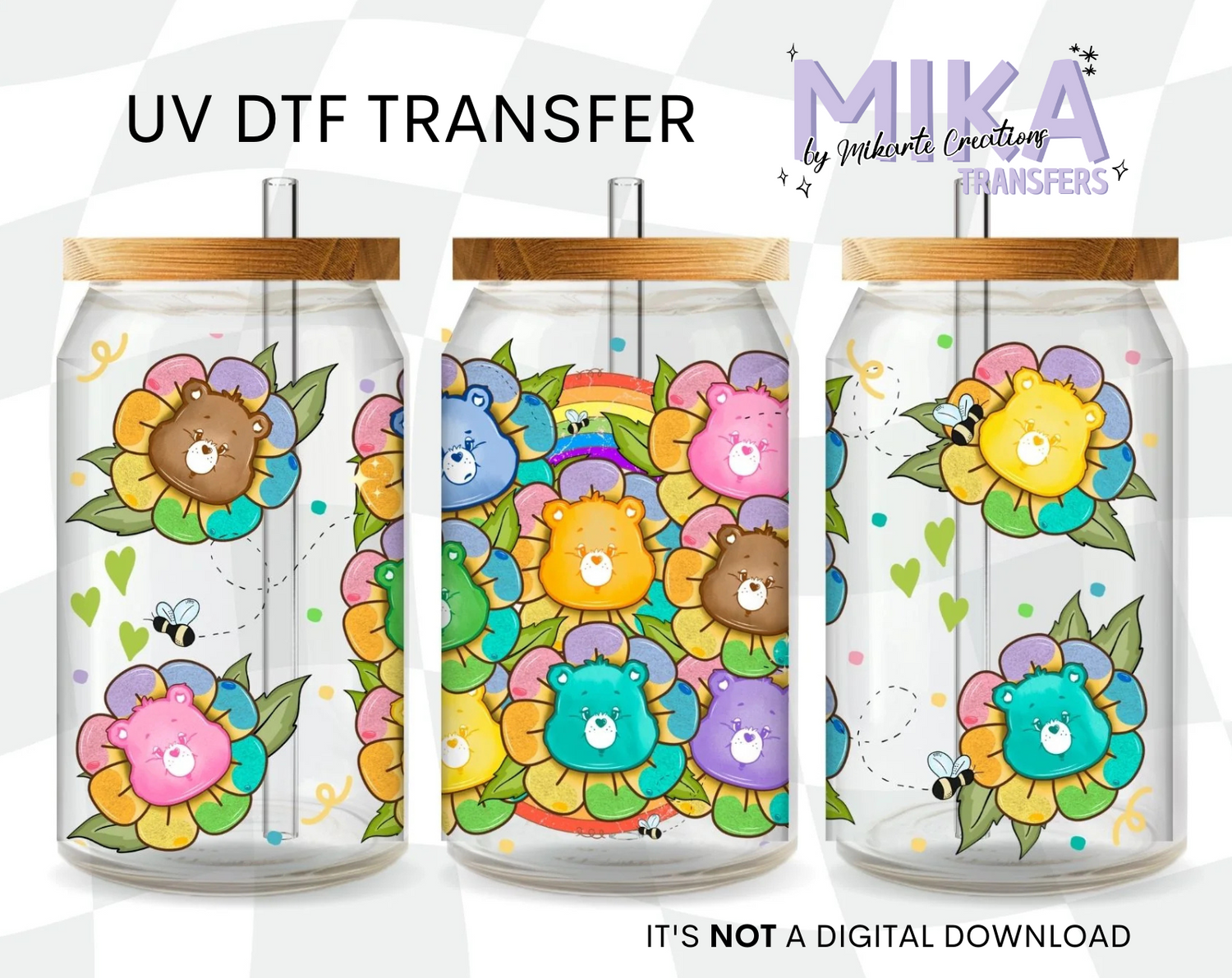 Colorful Bear Flowers | UV DTF