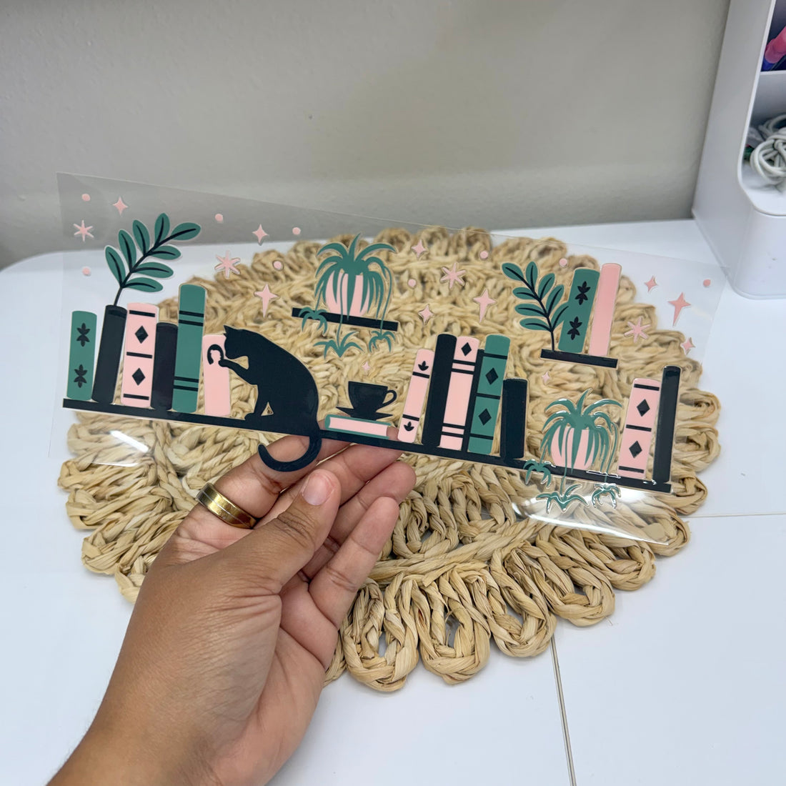 Cat &amp; Book | UV DTF Wrap