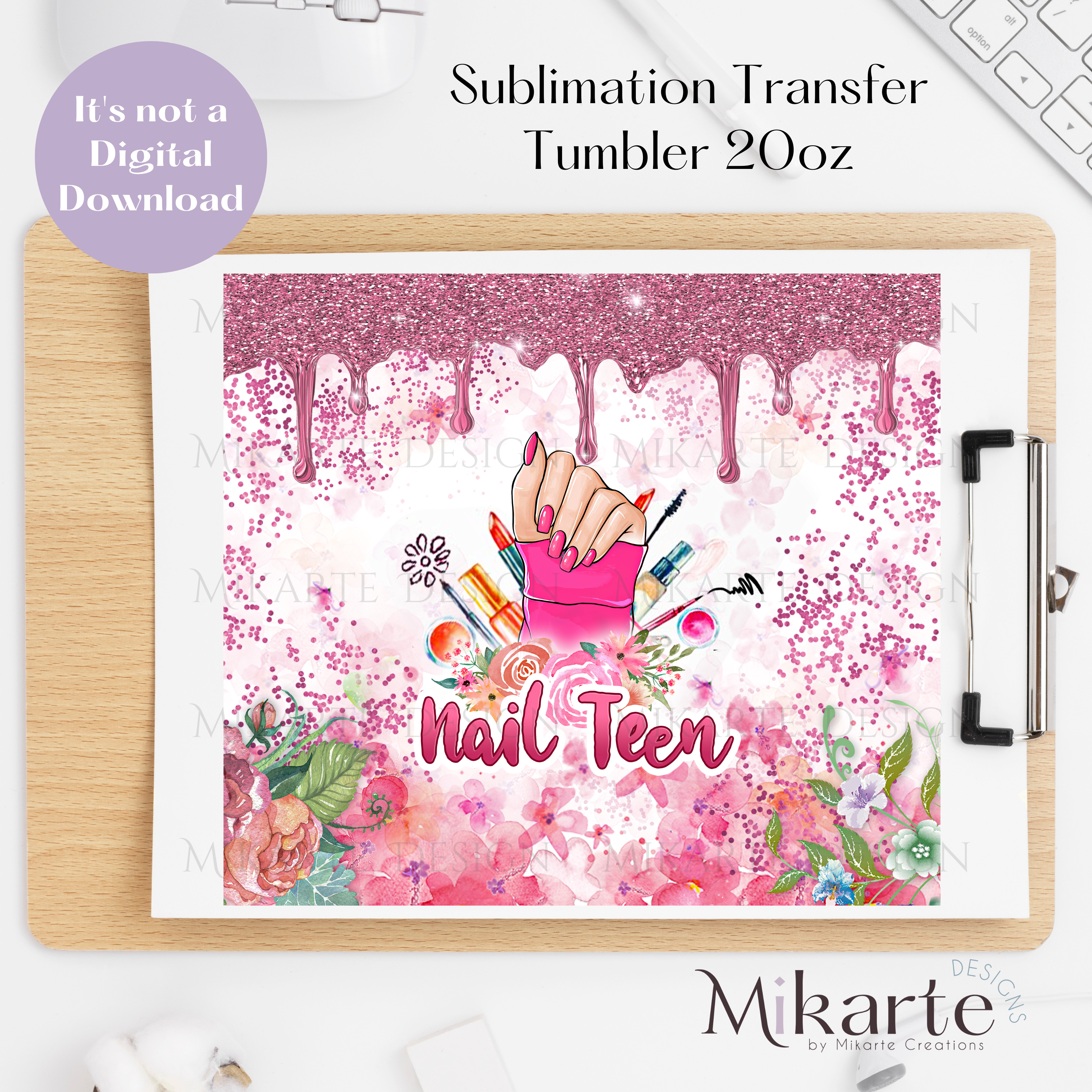 Nail Tech - Tumbler Sublimation Transfer