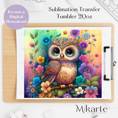 Owl Full Color - Tumbler Sublimation Transfer