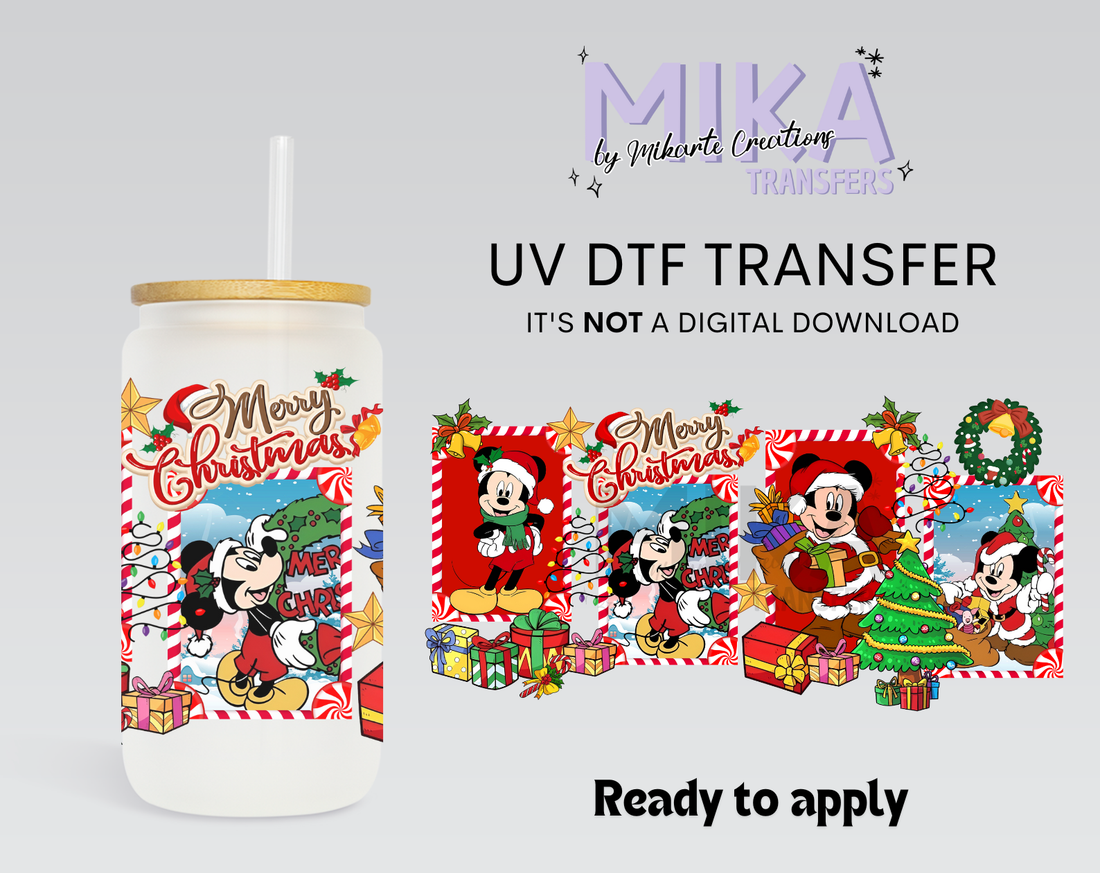 Merry Christmas Boy Mouse | UV DTF