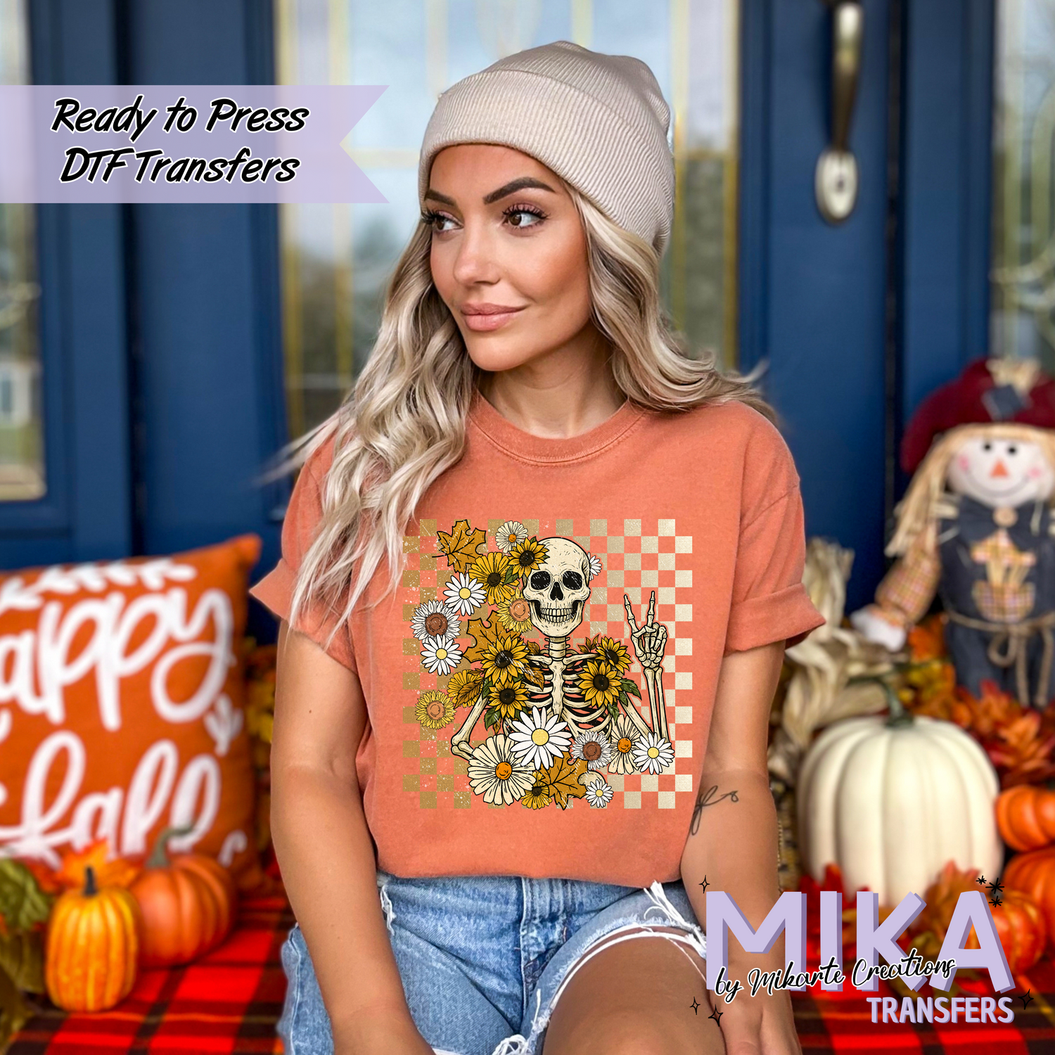 Retro Fall Skeleton | DTF Transfer