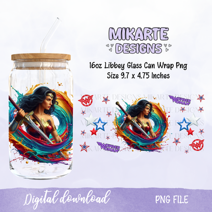 W.W. | 16oz Glass Can PNG Digital Design