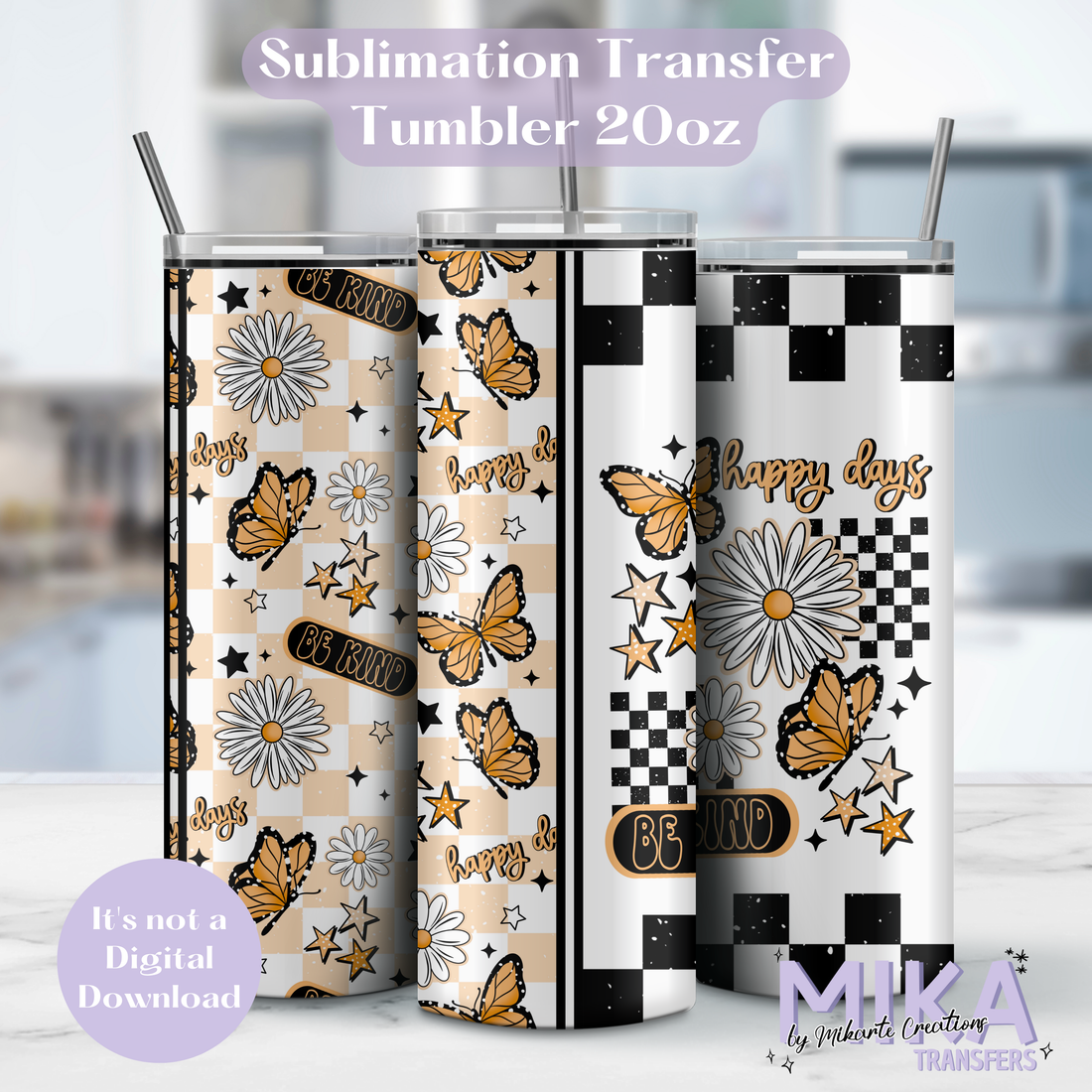 Happy Days Daisys | Tumbler Sublimation Transfer