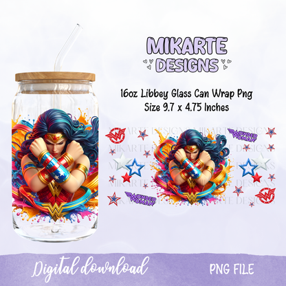 W.W | 16oz Glass Can PNG Digital Design