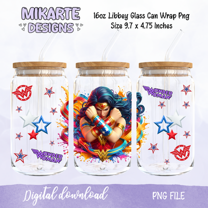 W.W | 16oz Glass Can PNG Digital Design