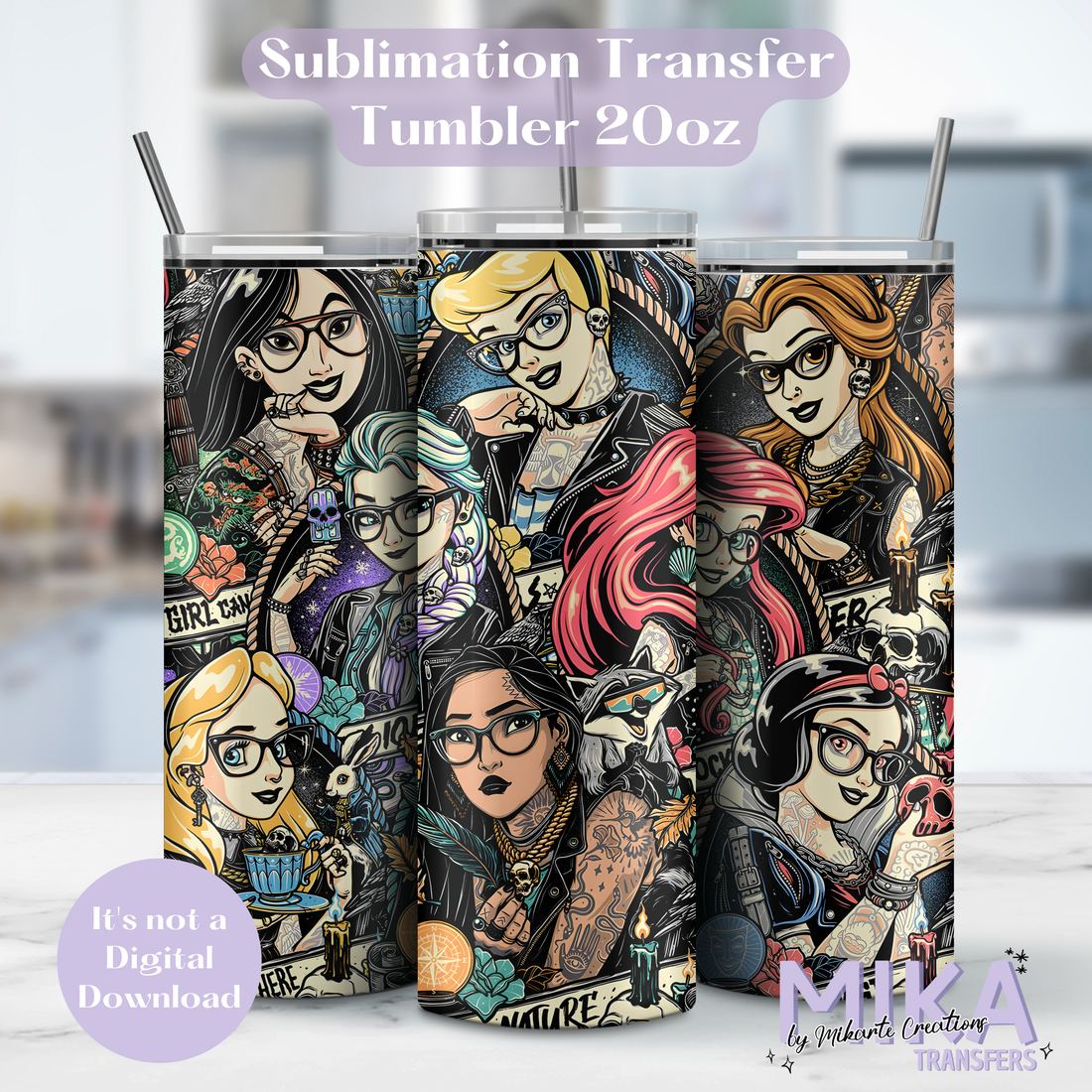 Halloween Princesses | Tumbler Sublimation Transfer