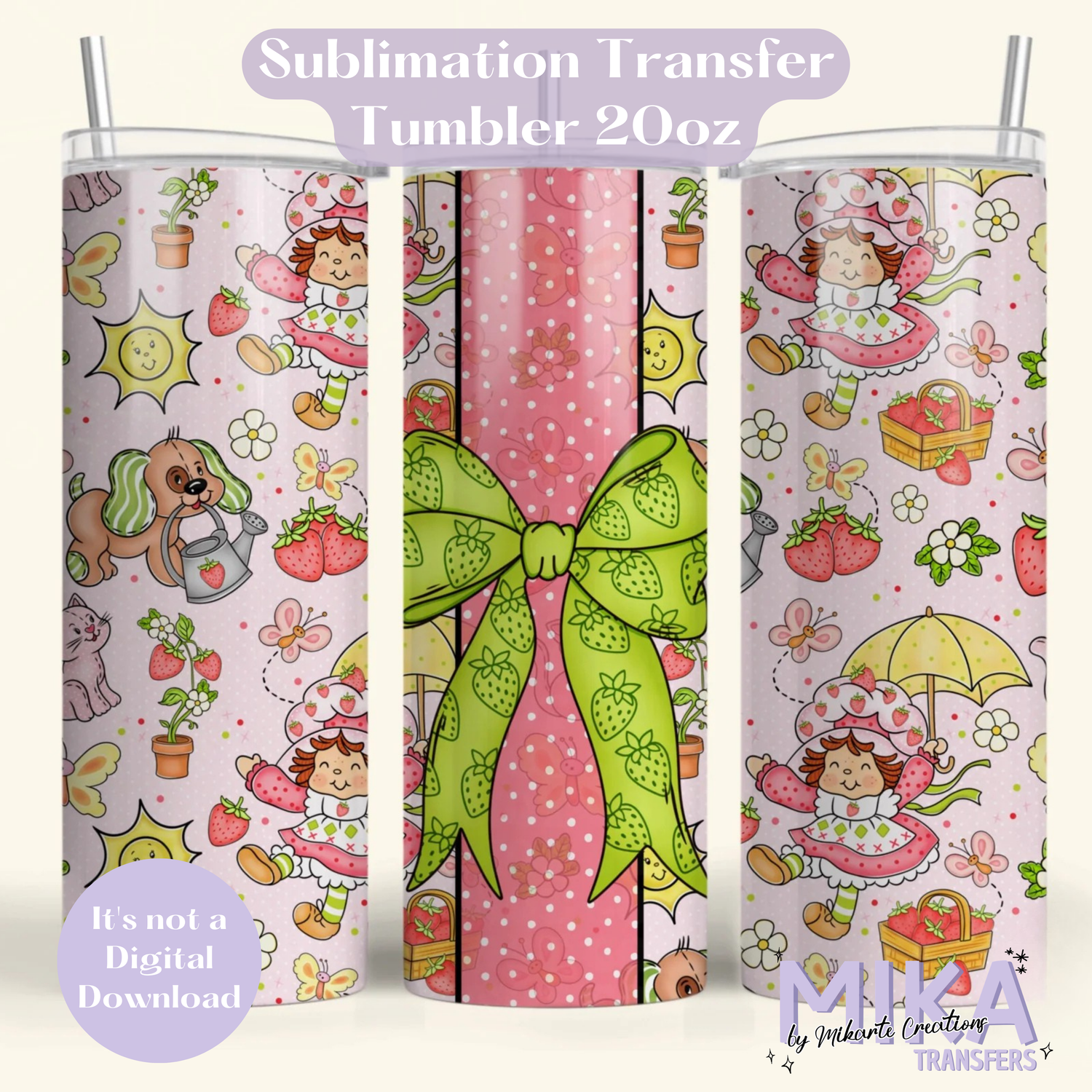 Springtime Strawberry | Tumbler Sublimation Transfer
