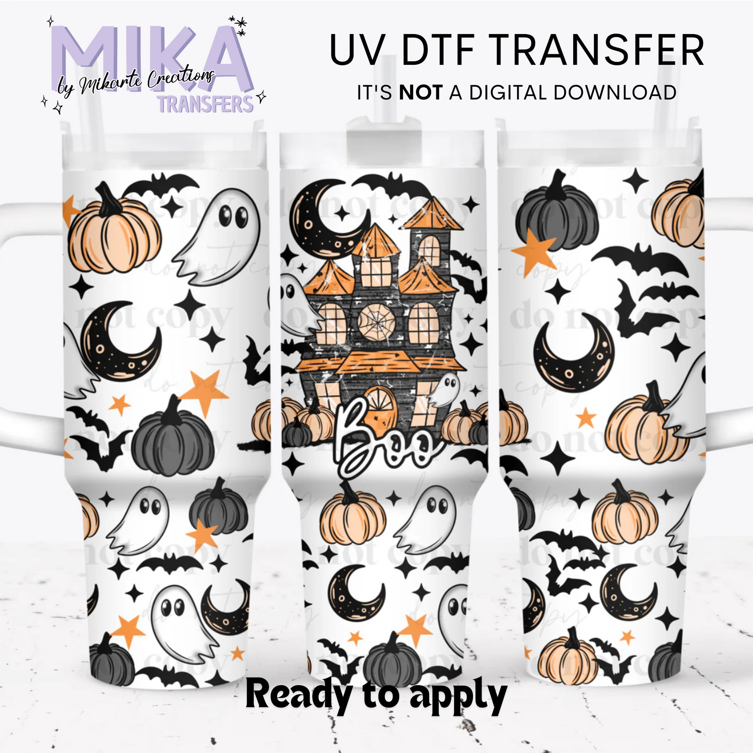 Boo Haunted House | UV DTF 40oz Tumber