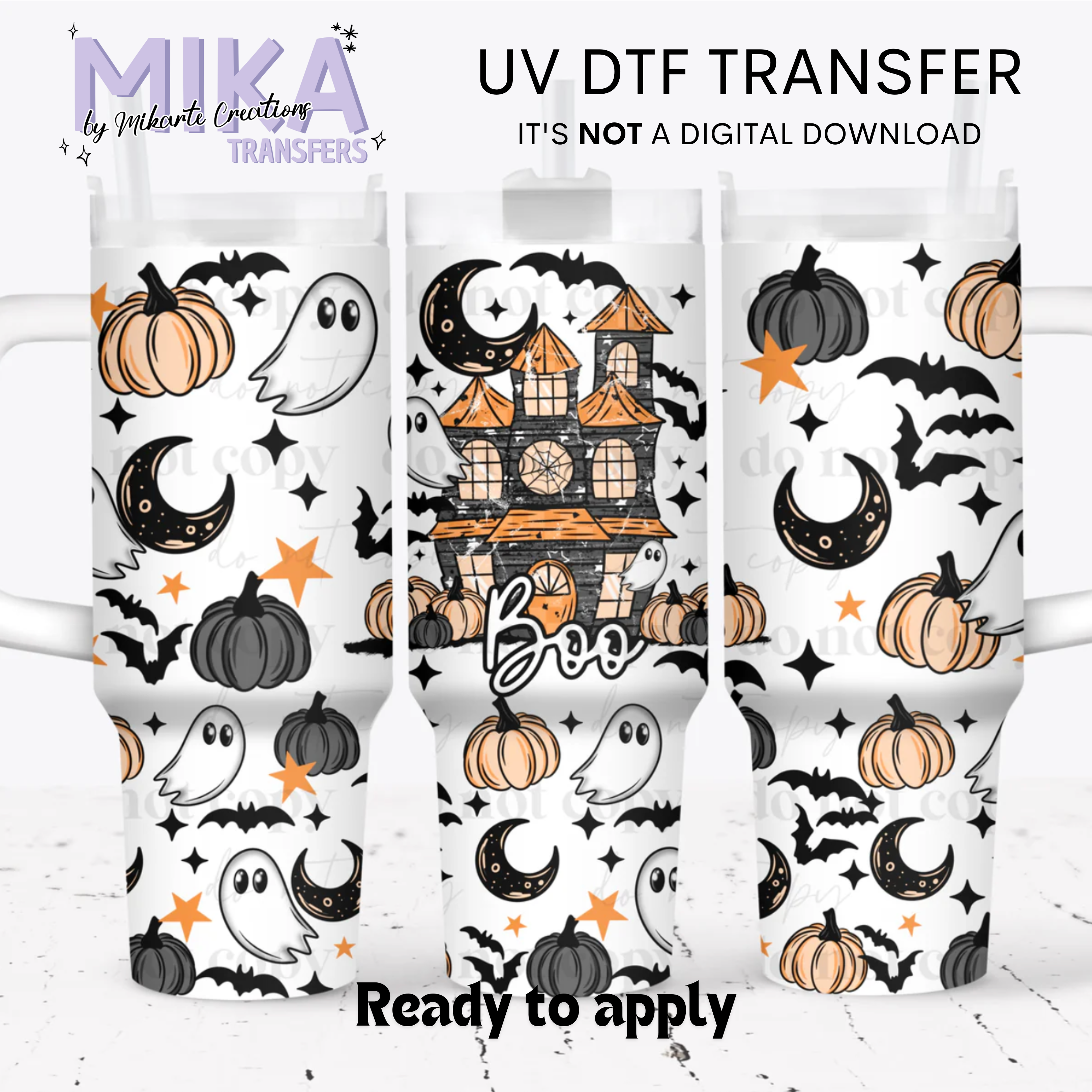 Boo Haunted House | UV DTF 40oz Tumber