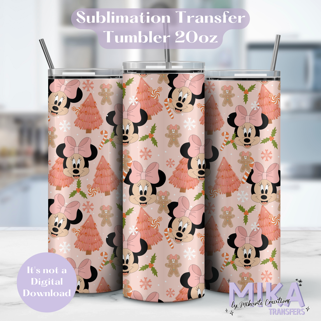 Mouse Girl Christmas | Tumbler Sublimation Transfer