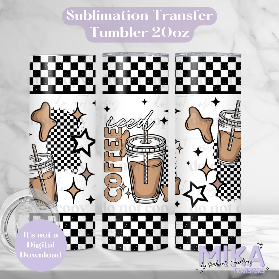 Iced Coffee | Tumbler Sublimation Transfer