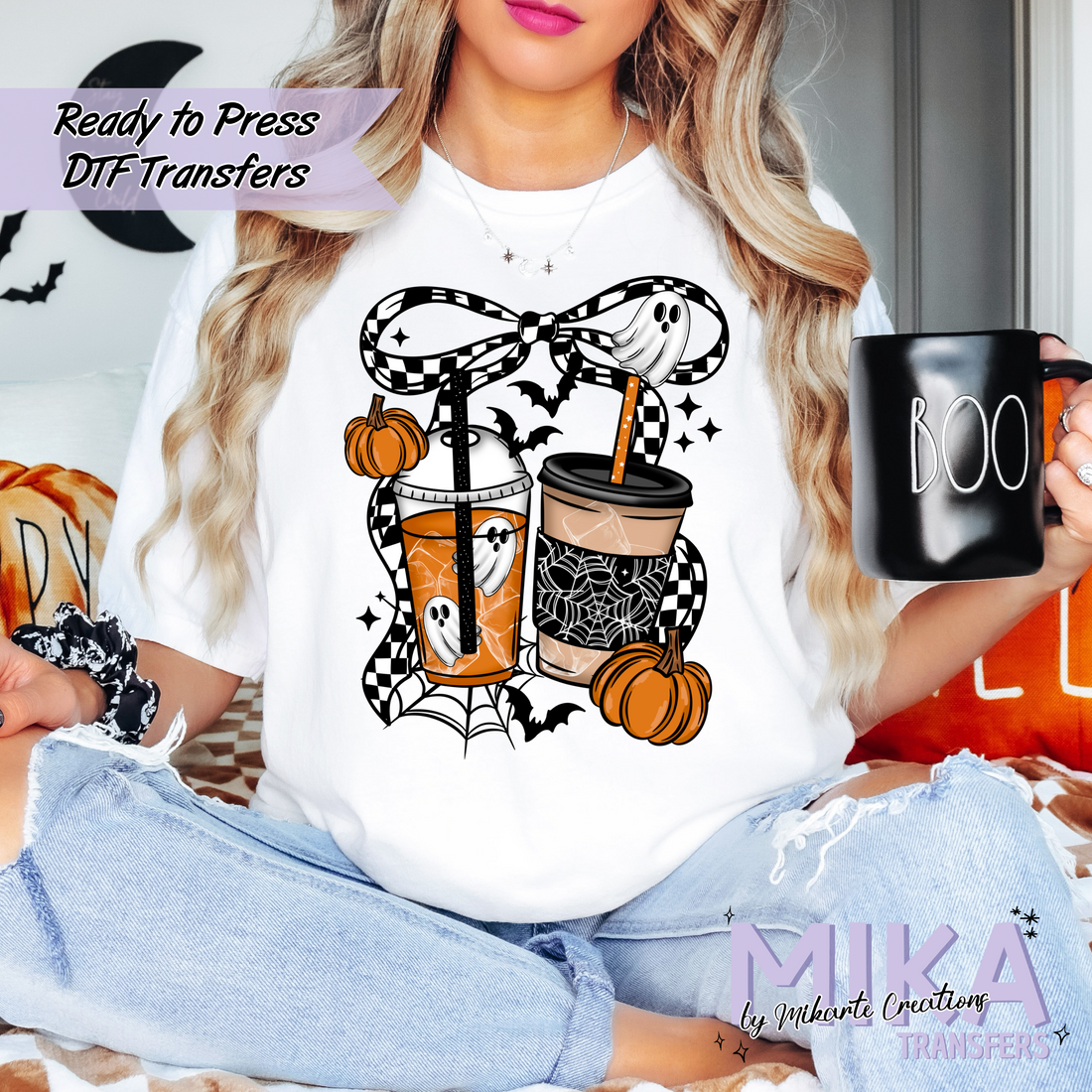 Halloween Coffee Bow | DTF Transfers