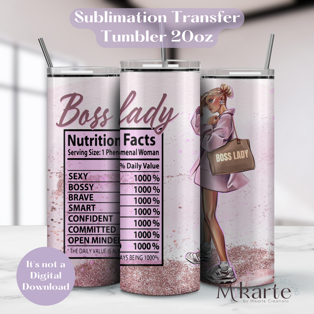 Boss Lady - Tumbler Sublimation Transfer