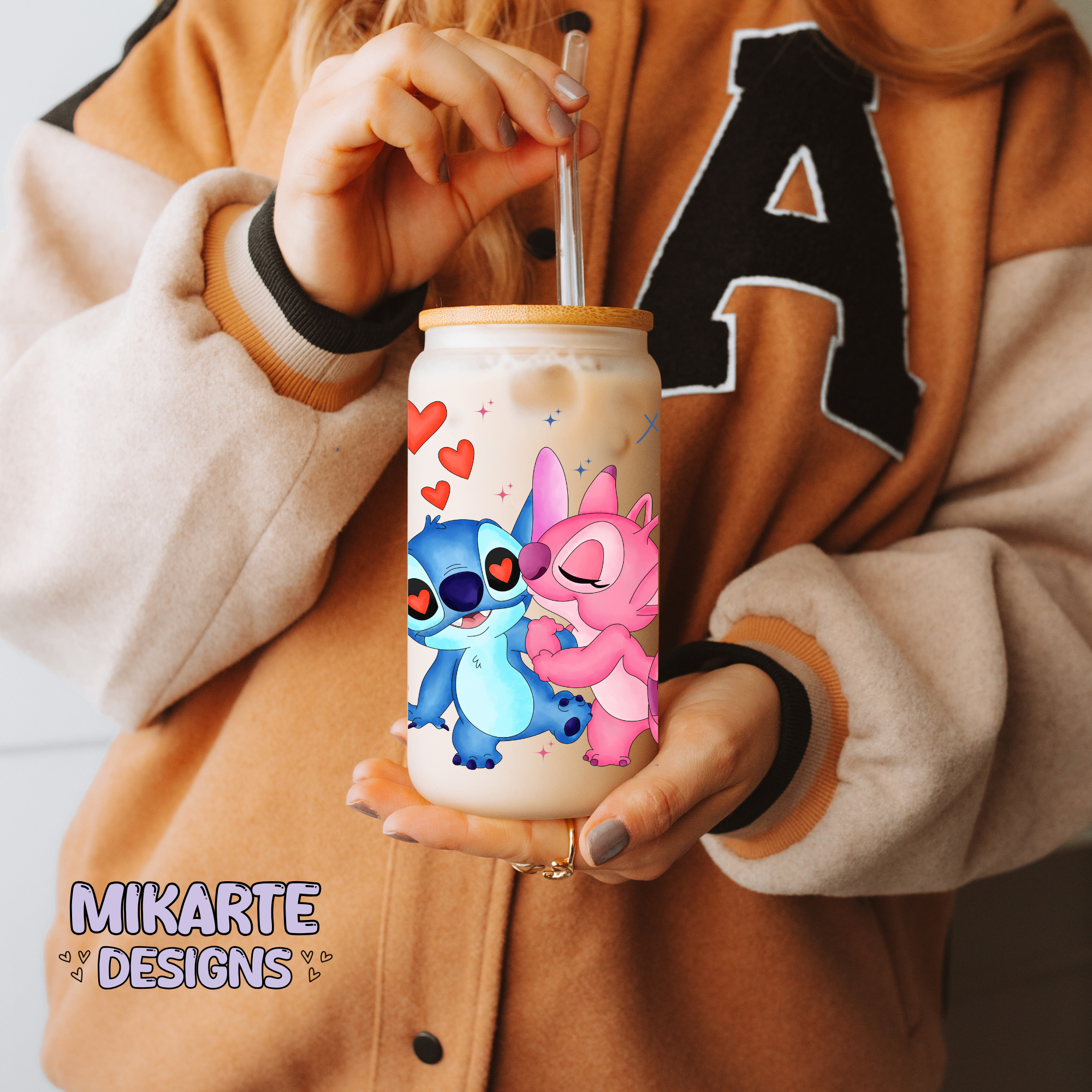 Alien Azul | Diseño digital PNG de vaso de cristal de 16 oz