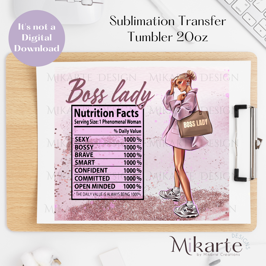 Boss Lady - Tumbler Sublimation Transfer